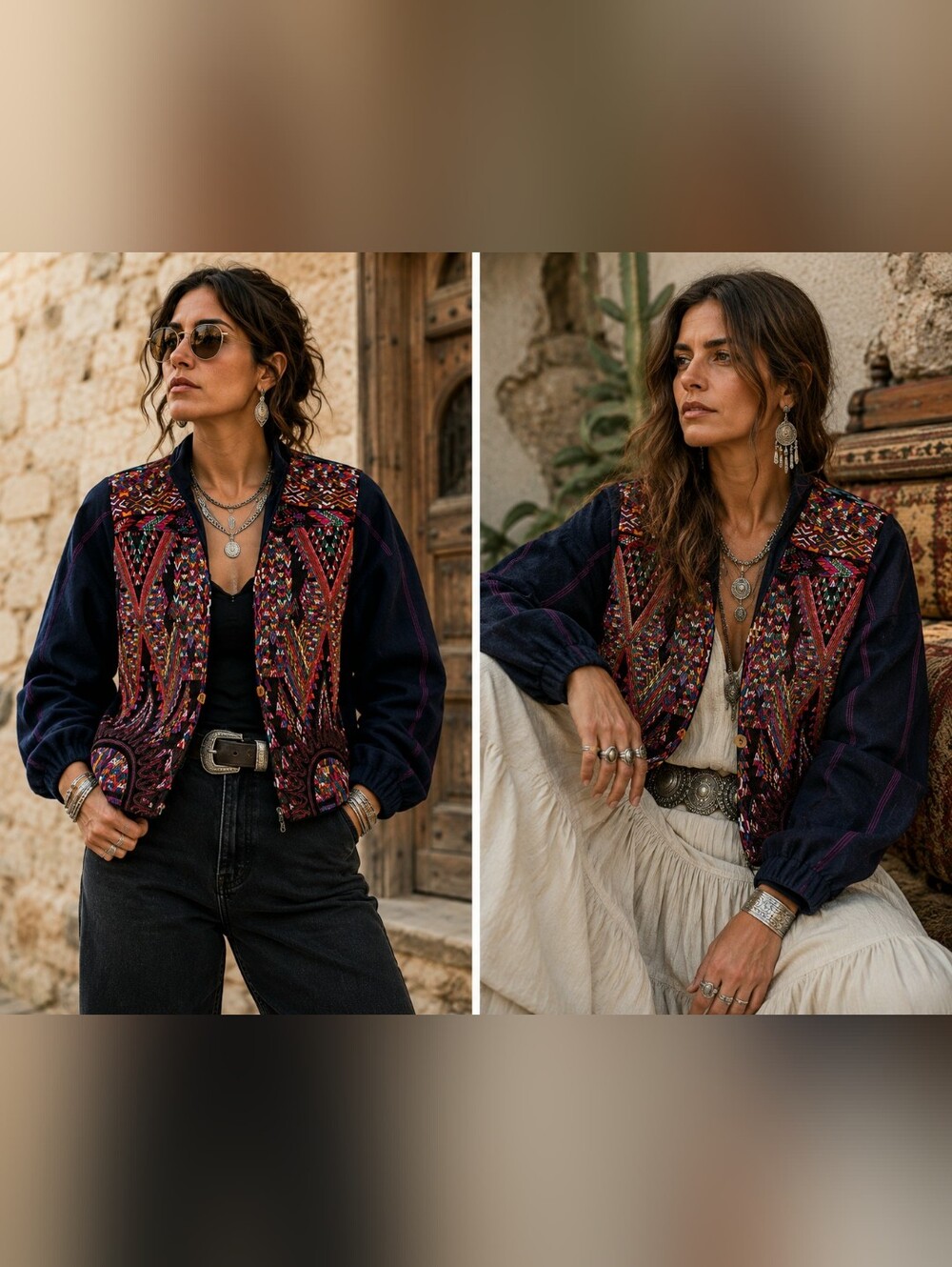 Embroidered Boho Jacket Unique One of a Kind Guatemalan Handwoven Art